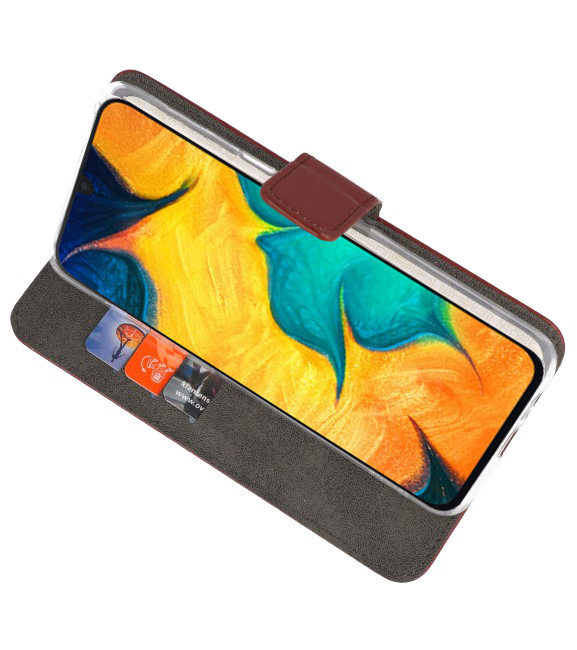 Wallet Cases Hoesje voor Samsung Galaxy A30 Bruin