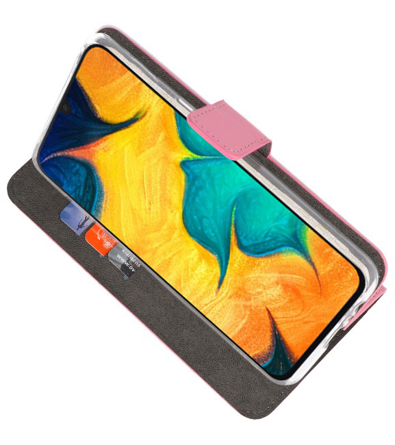 Wallet Cases Hülle für Samsung Galaxy A30 Pink