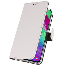 Funda Wallet Funda para Samsung Galaxy A40 Blanco