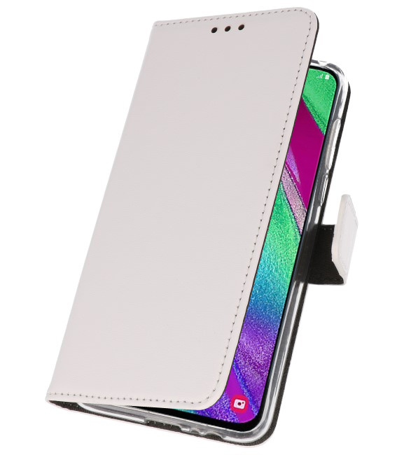 Wallet Cases Tasche für Samsung Galaxy A40 Weiß
