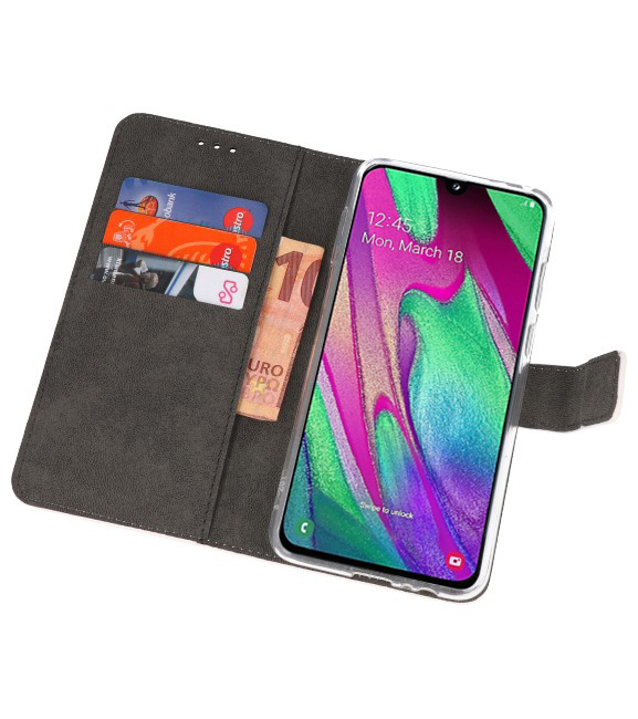 Wallet Cases Tasche für Samsung Galaxy A40 Weiß