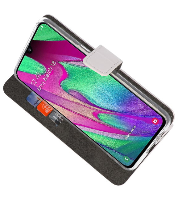 Wallet Cases Hoesje voor Samsung Galaxy A40 Wit