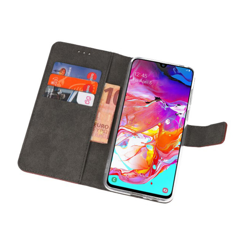 Funda Wallet Funda para Samsung Galaxy A70 Marrón