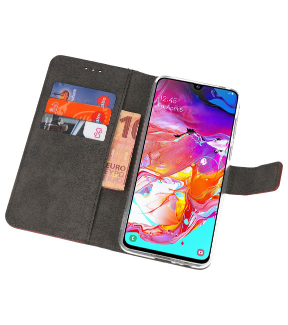 Wallet Cases Hoesje voor Samsung Galaxy A70 Bruin