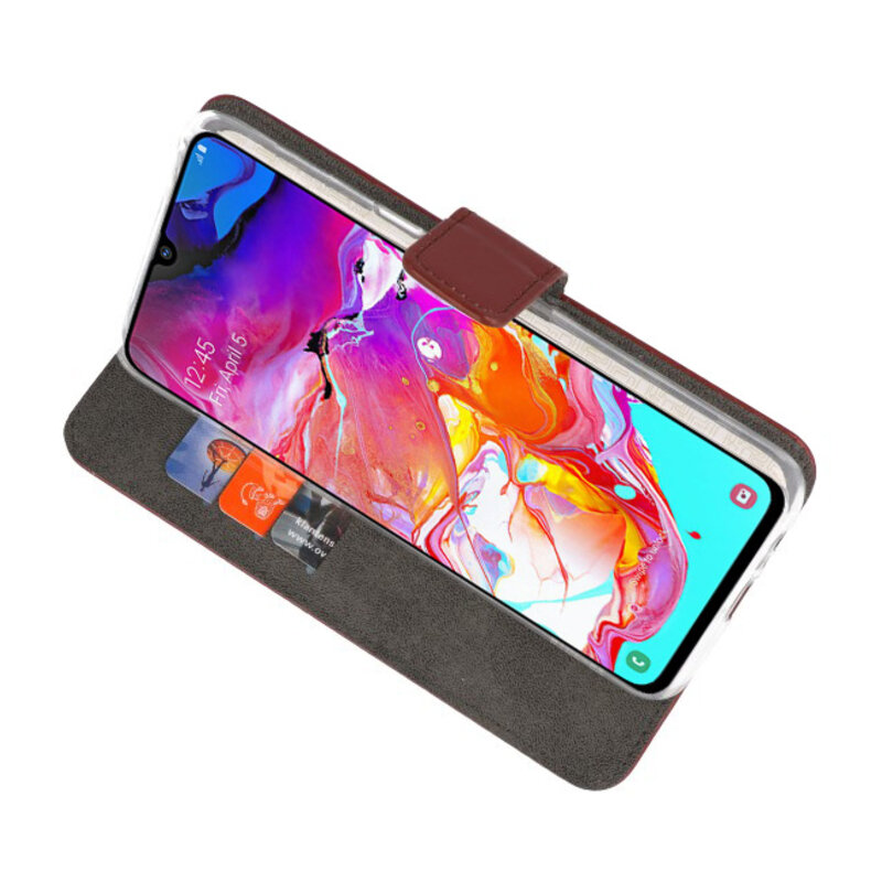 Wallet Cases Case for Samsung Galaxy A70 Brown