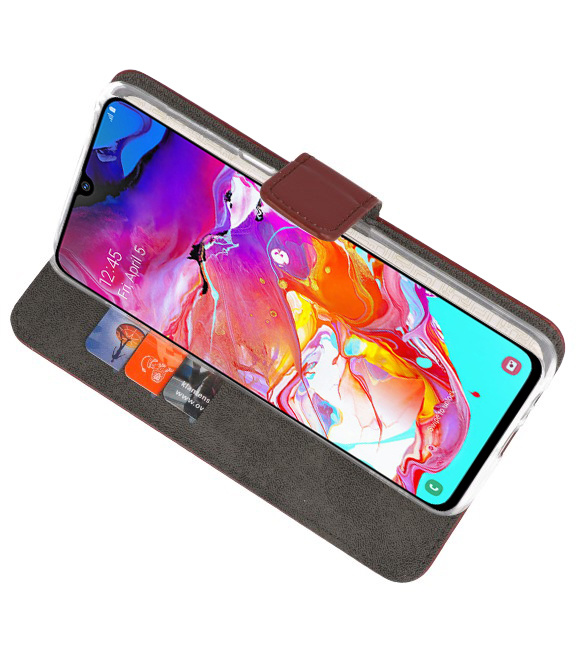 Wallet Cases Hoesje voor Samsung Galaxy A70 Bruin