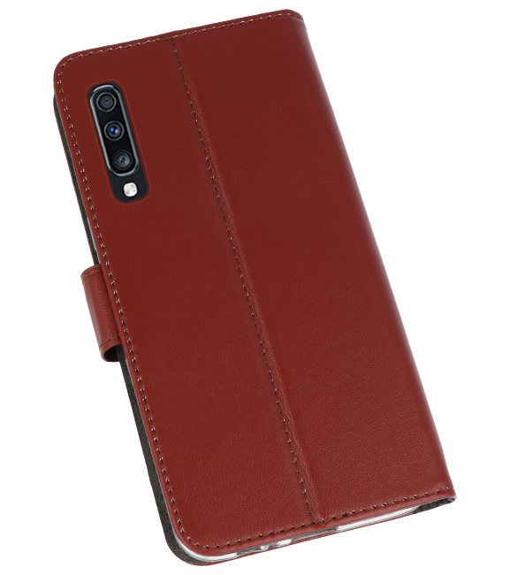 Etuis portefeuille Etui pour Samsung Galaxy A70 Brown