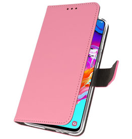 Funda Wallet Funda para Samsung Galaxy A70 Rosa