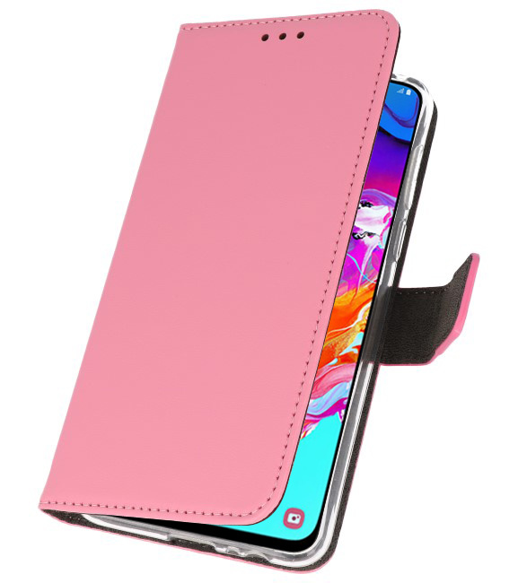 Wallet Cases Hülle für Samsung Galaxy A70 Pink