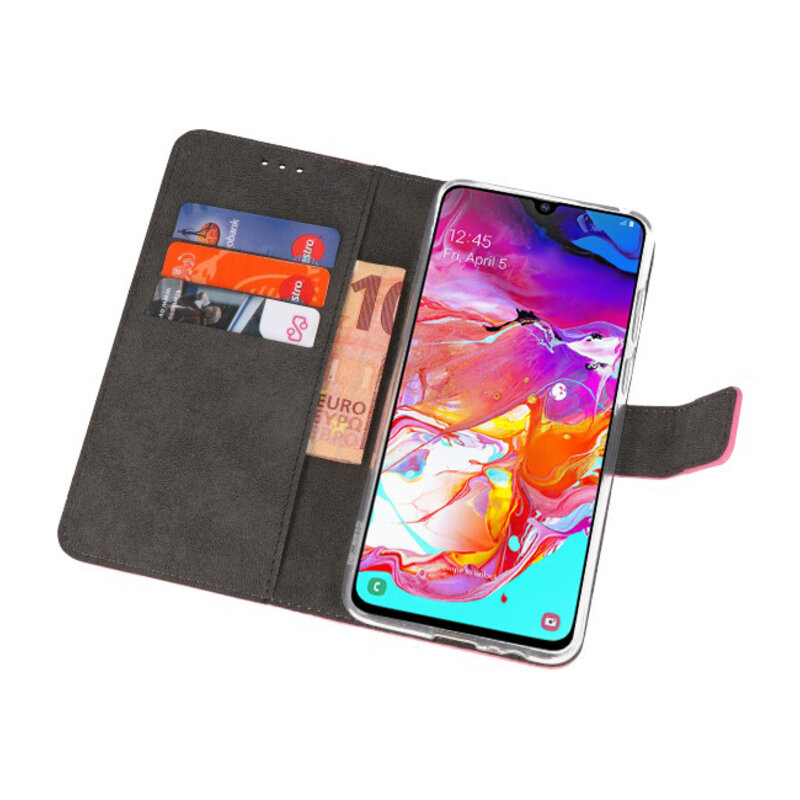 Funda Wallet Funda para Samsung Galaxy A70 Rosa