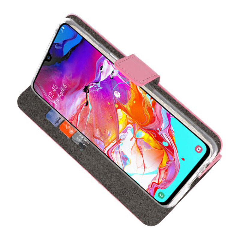 Etuis portefeuille Etui pour Samsung Galaxy A70 Rose