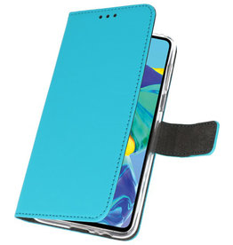 Brieftasche Tasche für Huawei P30 Blau