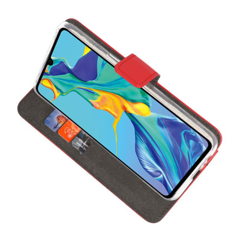 Wallet Cases Hoesje voor Huawei P30 Rood