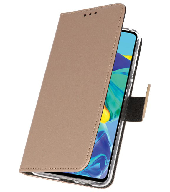 Wallet Cases Hoesje voor Huawei P30 Goud