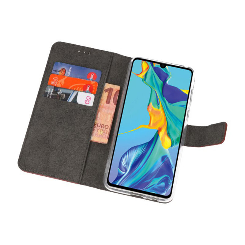 Wallet Cases Hoesje voor Huawei P30 Bruin