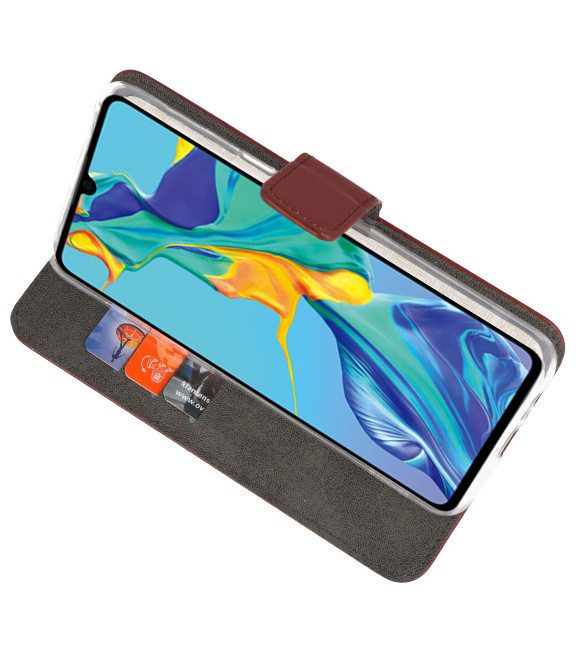 Wallet Cases Hoesje voor Huawei P30 Bruin