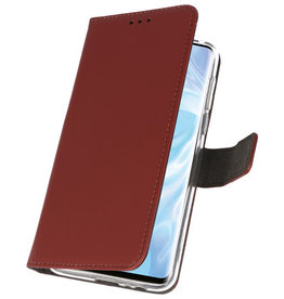 Wallet Cases Hoesje voor Huawei P30 Pro Bruin