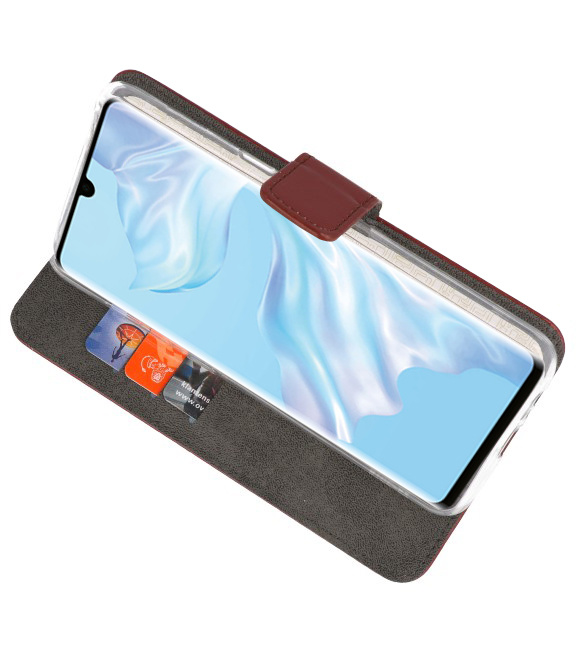 Wallet Cases Hoesje voor Huawei P30 Pro Bruin