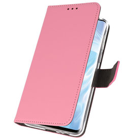 Casos Funda Cartera para Huawei P30 Pro Rosa