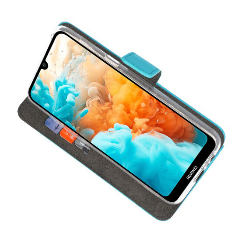 Etuis portefeuille Etui pour Huawei Y6 Pro 2019 Bleu