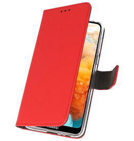 Casos Funda Cartera para Huawei Y6 Pro 2019 Rojo