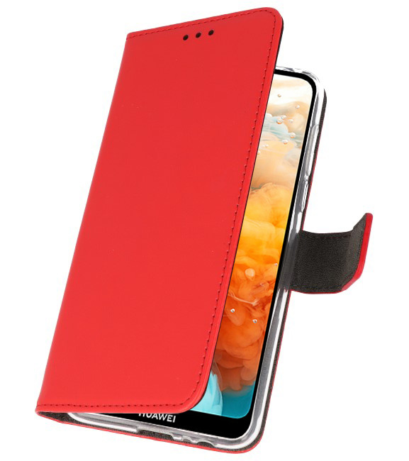 Casos Funda Cartera para Huawei Y6 Pro 2019 Rojo