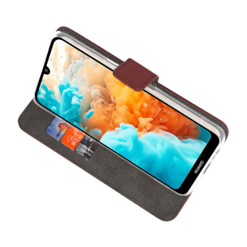 Custodia a Portafoglio per Huawei Y6 Pro 2019 Marrone