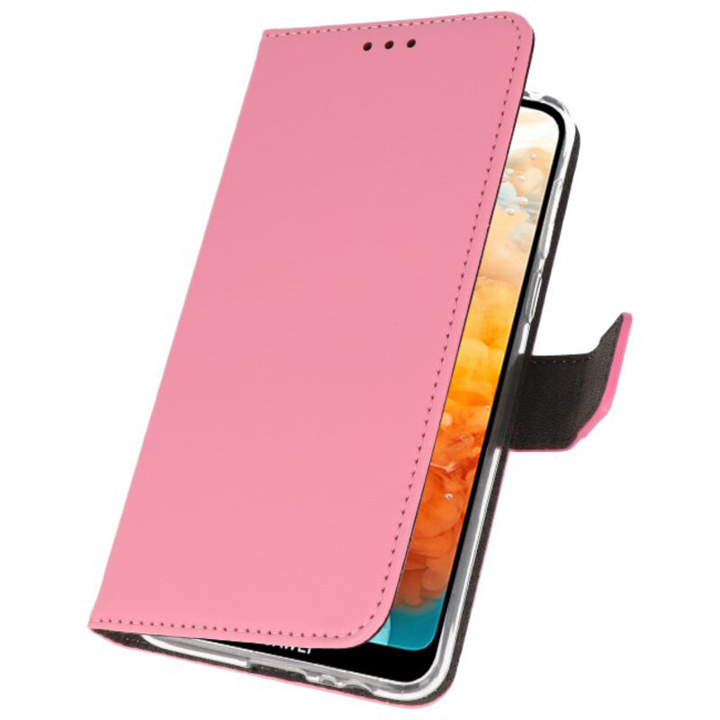 Wallet Cases Hoesje voor Huawei Y6 Pro 2019 Roze
