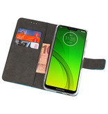 Brieftasche Tasche für Motorola Moto G7 Power Blue