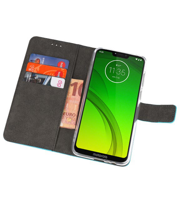 Brieftasche Tasche für Motorola Moto G7 Power Blue