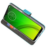 Brieftasche Tasche für Motorola Moto G7 Power Blue