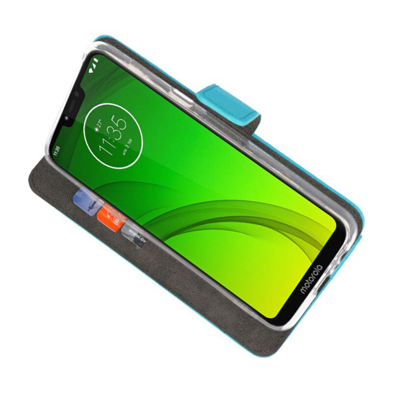 Wallet Cases Case for Motorola Moto G7 Power Blue