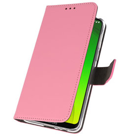 Brieftasche Tasche für Motorola Moto G7 Power Pink