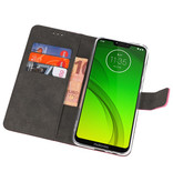 Brieftasche Tasche für Motorola Moto G7 Power Pink