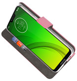 Etuis portefeuille Etui pour Motorola Moto G7 Power Pink