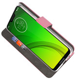 Wallet Cases Hoesje voor Motorola Moto G7 Power Roze