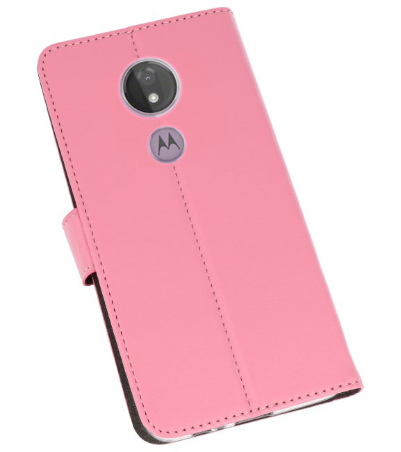 Brieftasche Tasche für Motorola Moto G7 Power Pink