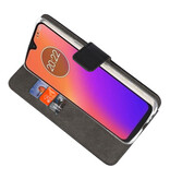 Wallet Cases Hoesje voor Motorola Moto G7 Zwart