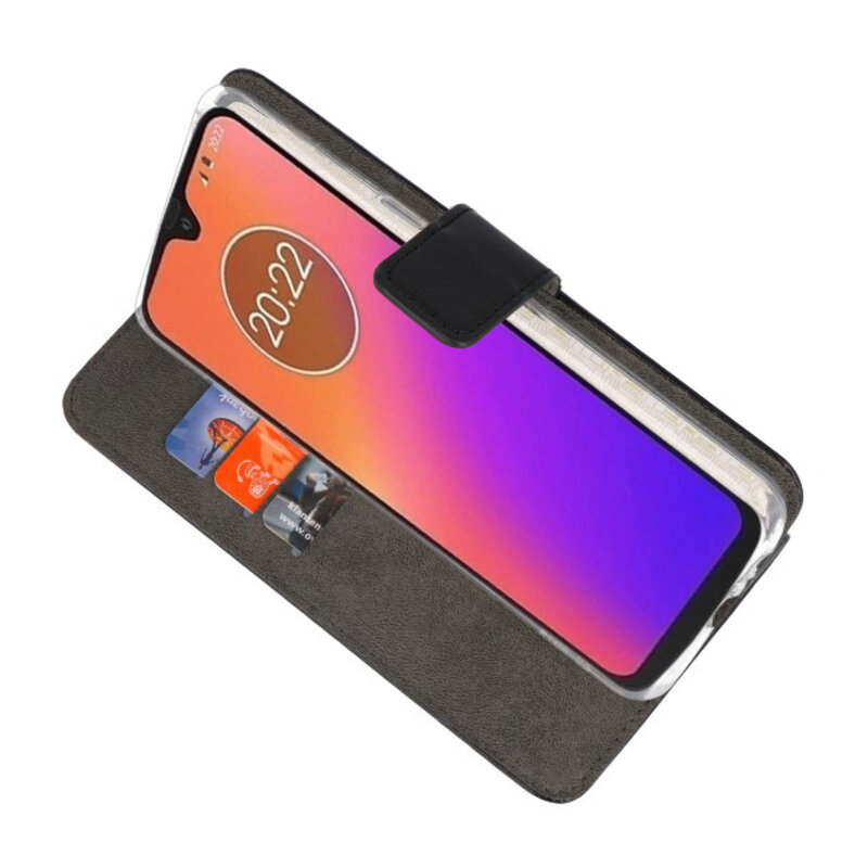 Wallet Cases Tasche für Motorola Moto G7 Schwarz