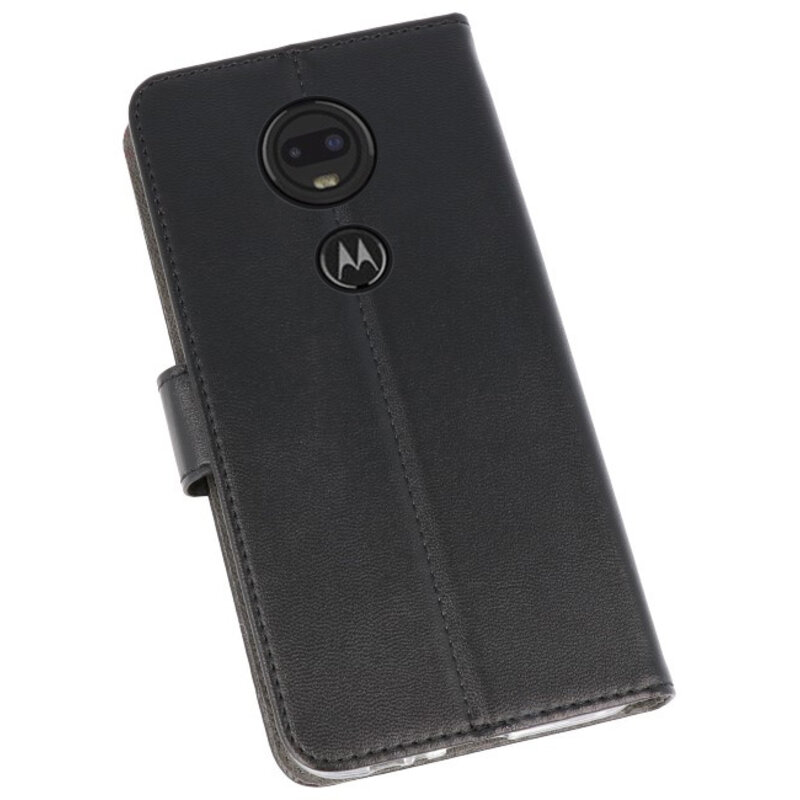 Wallet Cases Hoesje voor Motorola Moto G7 Zwart