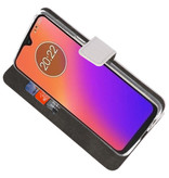 Wallet Cases Hoesje voor Motorola Moto G7 Wit