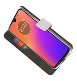 Brieftasche Tasche für Motorola Moto G7 Weiß