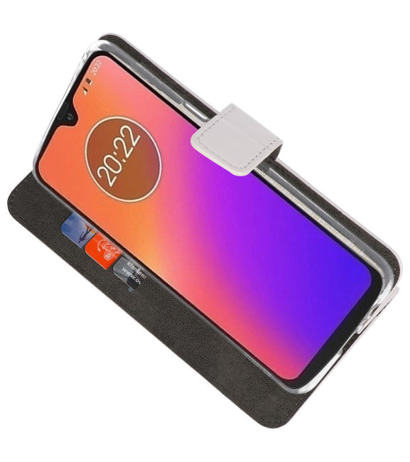 Wallet Cases Hoesje voor Motorola Moto G7 Wit