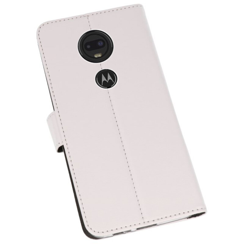 Brieftasche Tasche für Motorola Moto G7 Weiß