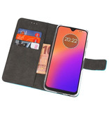Brieftasche Tasche für Motorola Moto G7 Blue