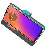 Wallet Cases Hoesje voor Motorola Moto G7 Blauw