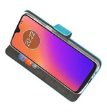 Brieftasche Tasche für Motorola Moto G7 Blue