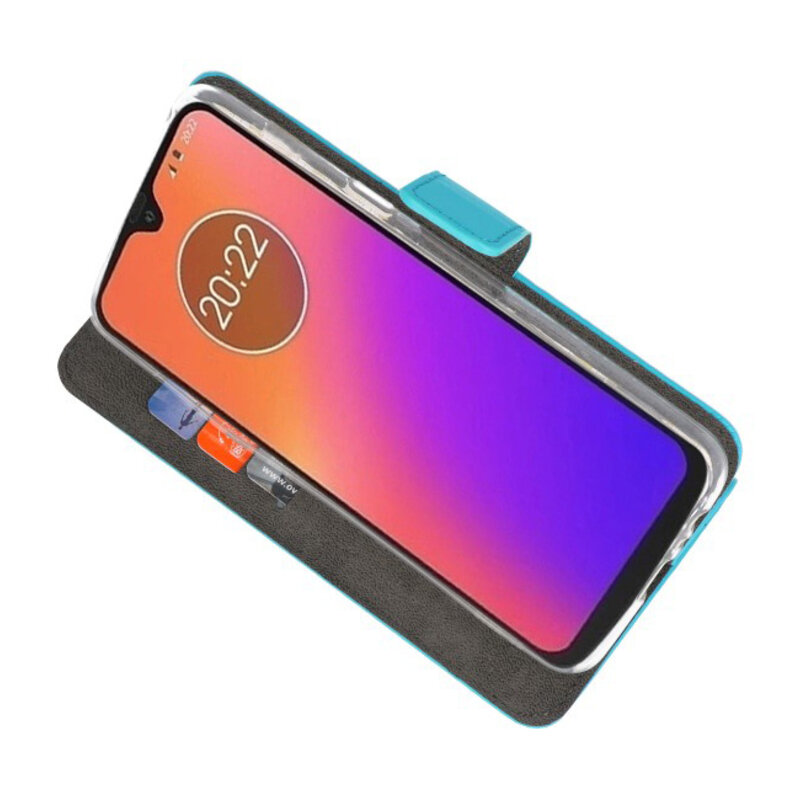 Brieftasche Tasche für Motorola Moto G7 Blue
