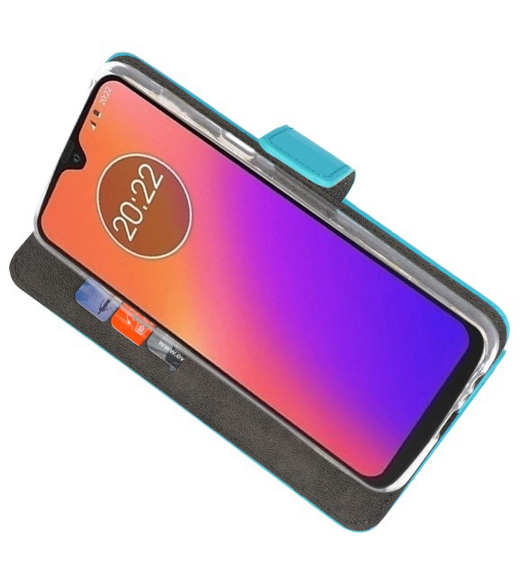 Etuis portefeuille Etui pour Motorola Moto G7 Bleu