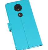 Wallet Cases Hoesje voor Motorola Moto G7 Blauw